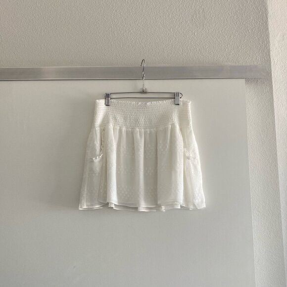 Ramy Brook Cammy Swiss Dot Mini Skirt in White Size Large - Picture 4 of 6